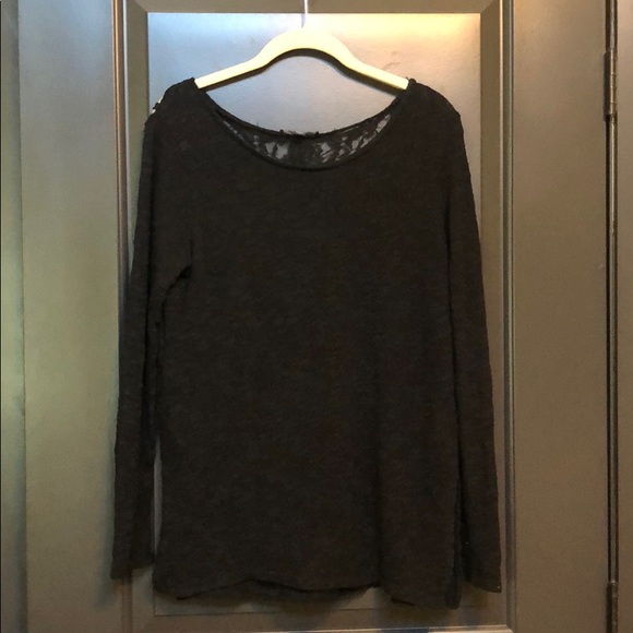 American Eagle Outfitters Tops - ▪️Black tunic with lace detail